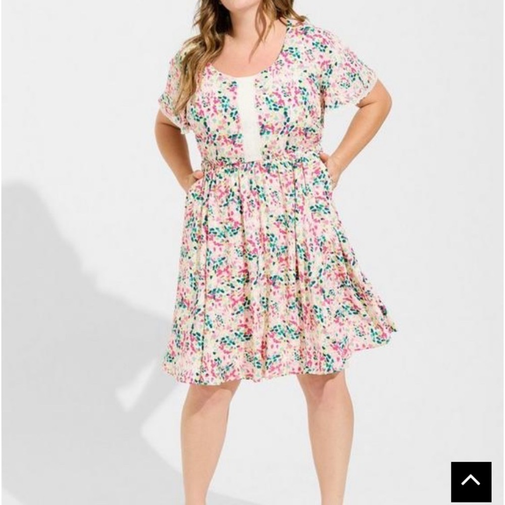 Retired! Mini Swiss Dot Tunic Center Pleat Dress
